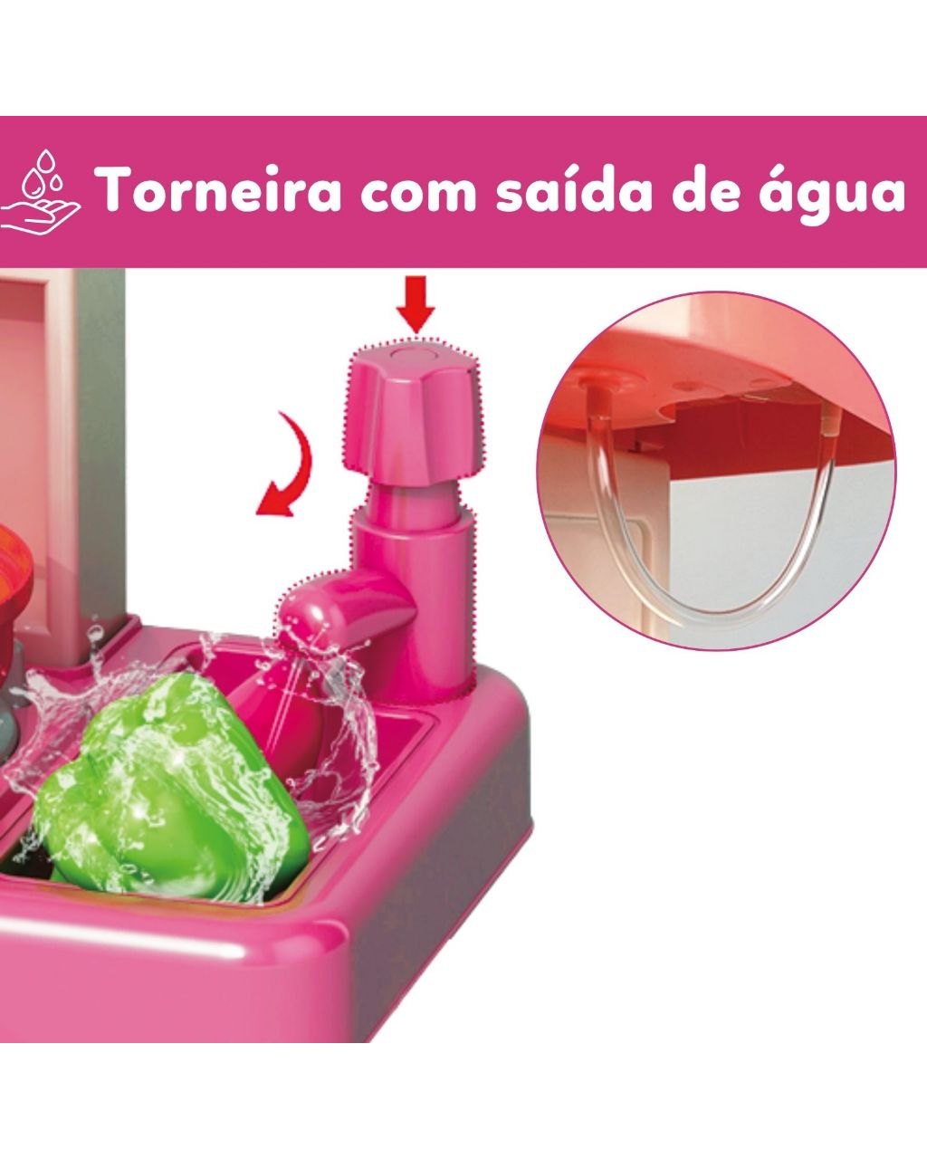 Cozinha Infantil Completa com Luz, Som e Água, foto 4
