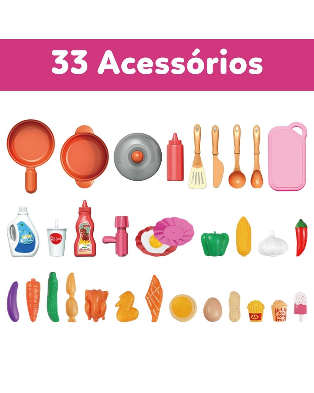 Cozinha Infantil Completa com Luz, Som e Água, foto 6