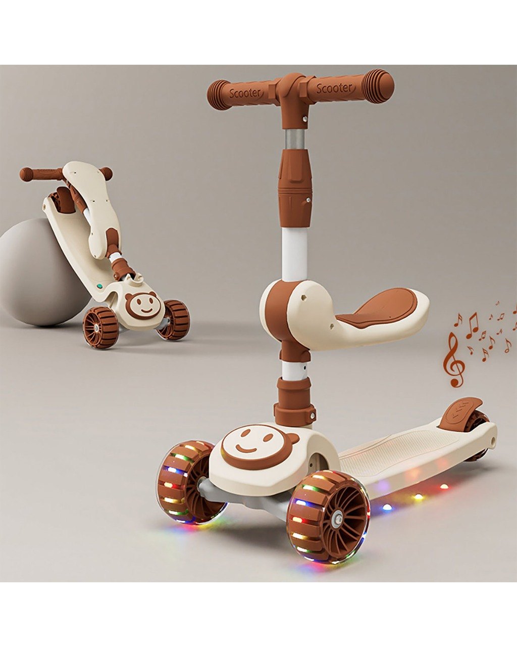 Patinete Infantil 3 Rodas com LED e Música, foto 2