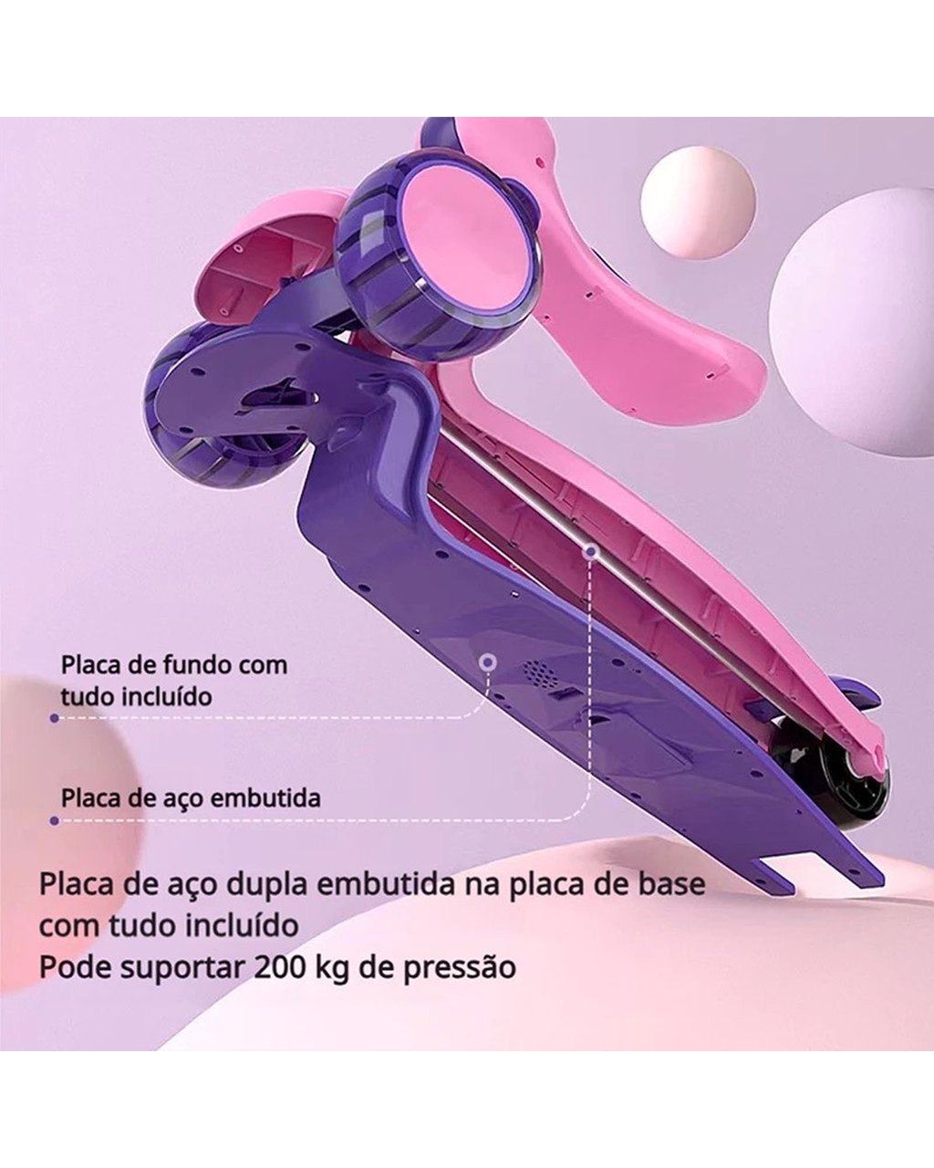 Patinete Infantil 3 Rodas com LED e Música, foto 5