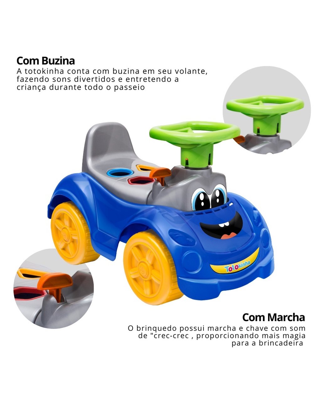 Totoka Motoca Infantil - Azul, foto 4