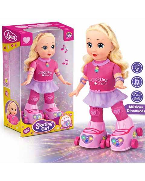 Boneca Patinadora que Canta e Dança
