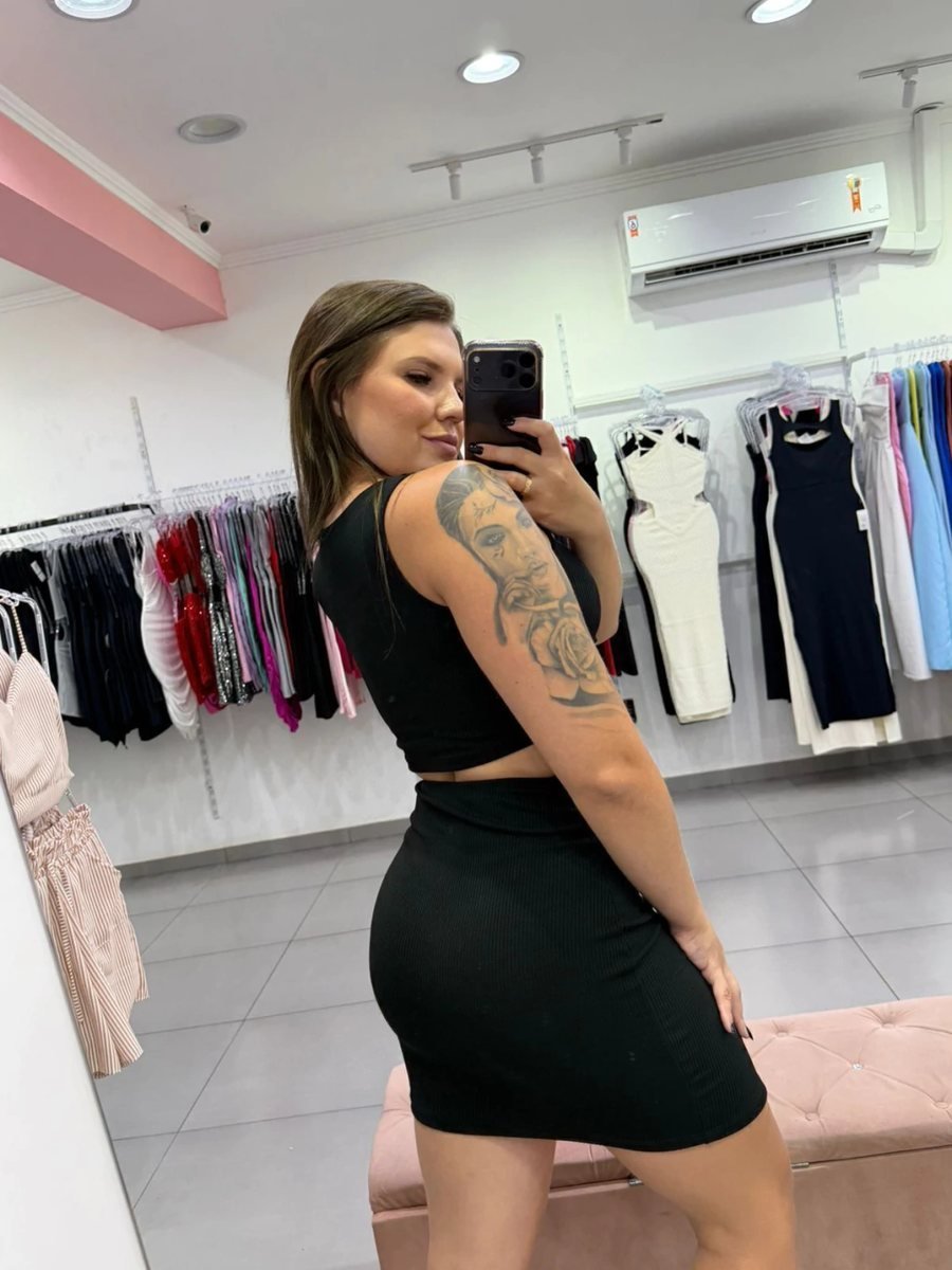 Vestido Curto com Abertura na Cintura Preto, foto 3