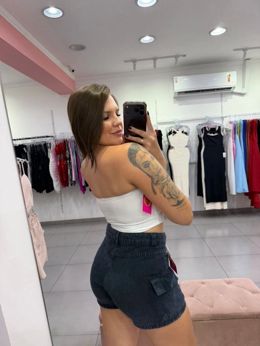 Cropped Suplex TopFaixa Com Bojo e Duas Linhas Na Frente Branco, foto 2