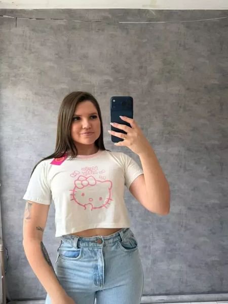 T-shirt Estampa Hello Kitty Branco