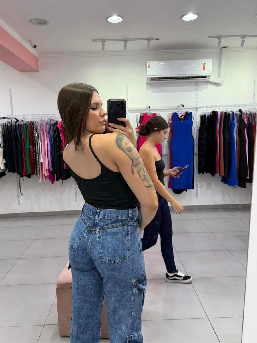 Cropped Canelado Básico Alça Fina Preto, foto 2