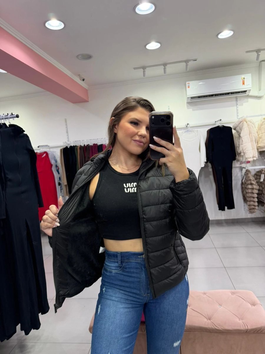 Jaqueta Bobojaco Com Capuz Removível Preto Com Pelo Dentro, foto 2