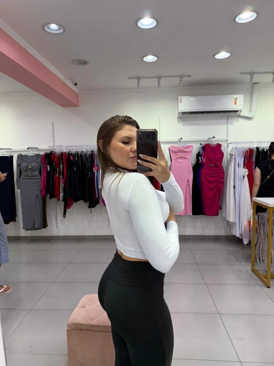 Cropped Suplex Com Gola E Manga Longa Branco, foto 2