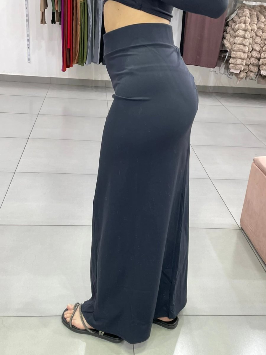 Saia Poliamida Longa Fenda Lateral Preto, foto 2