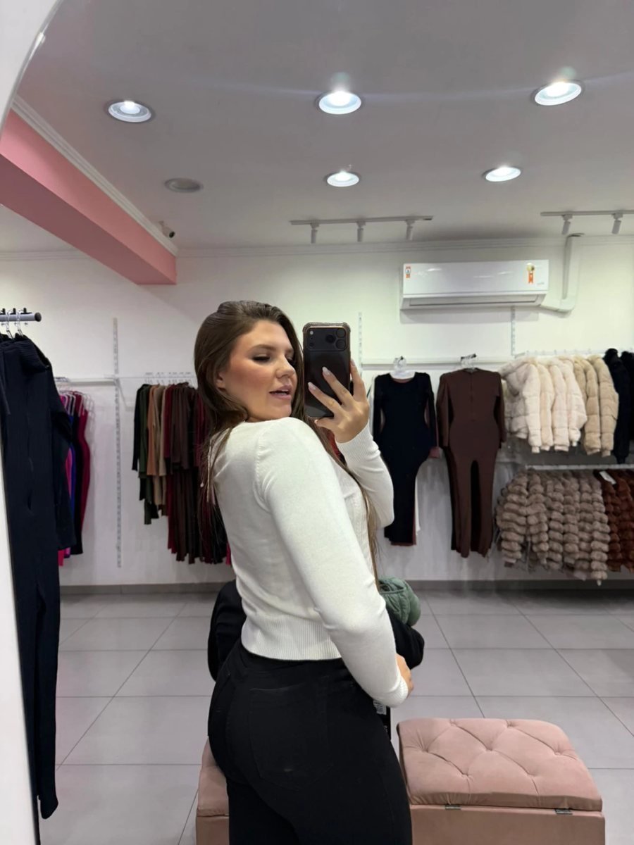 Blusa Modal Mousse Com Detalhes Ondas Branco, foto 2