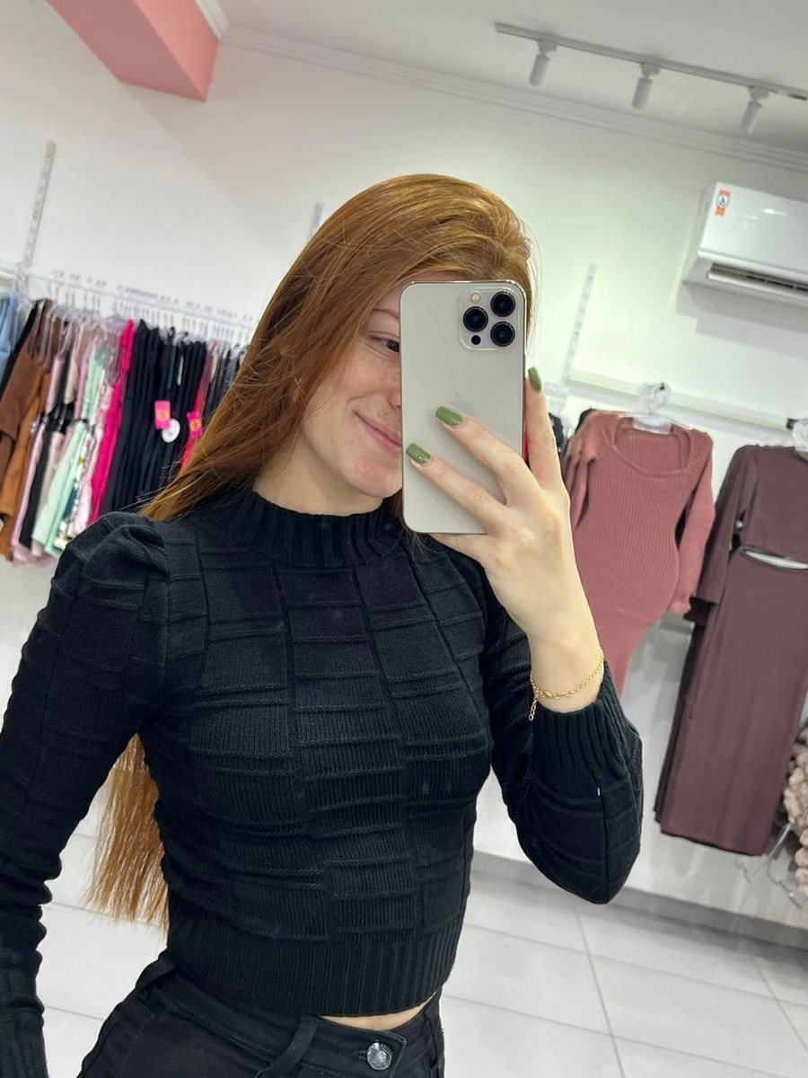 Cropped Modal Detalhe Quadrados Preto, foto 2