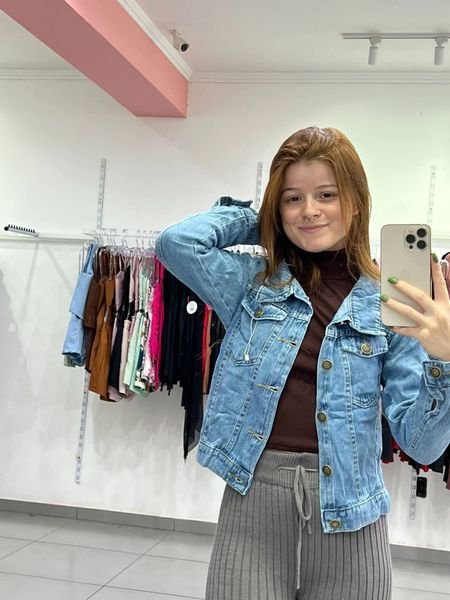 Jaqueta Jeans Lavagem Clara