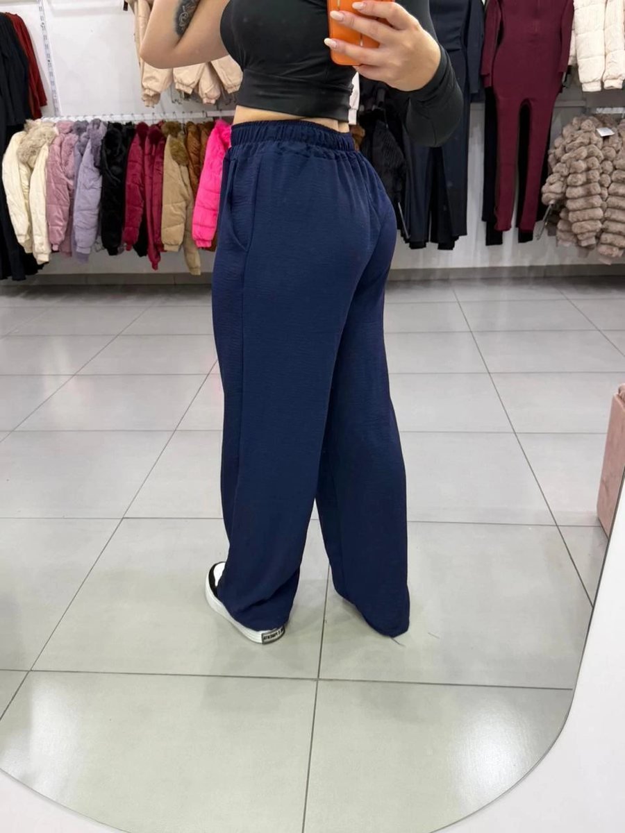 Calça Pantalona Duna Detalhe Linhas Frontal Azul, foto 2