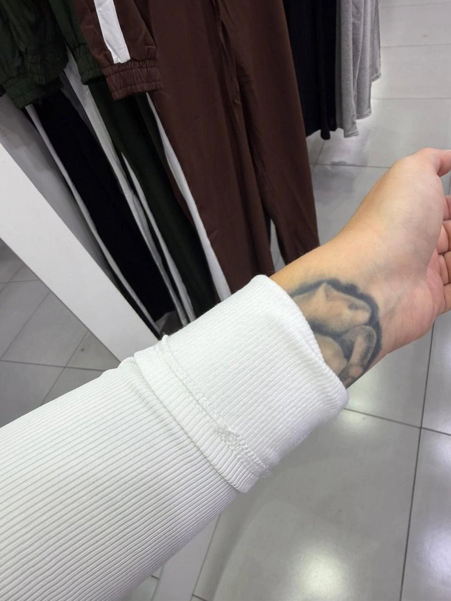 Body Canelado Térmico Trançado Nas Costas Com Manga Longa Branco, foto 3