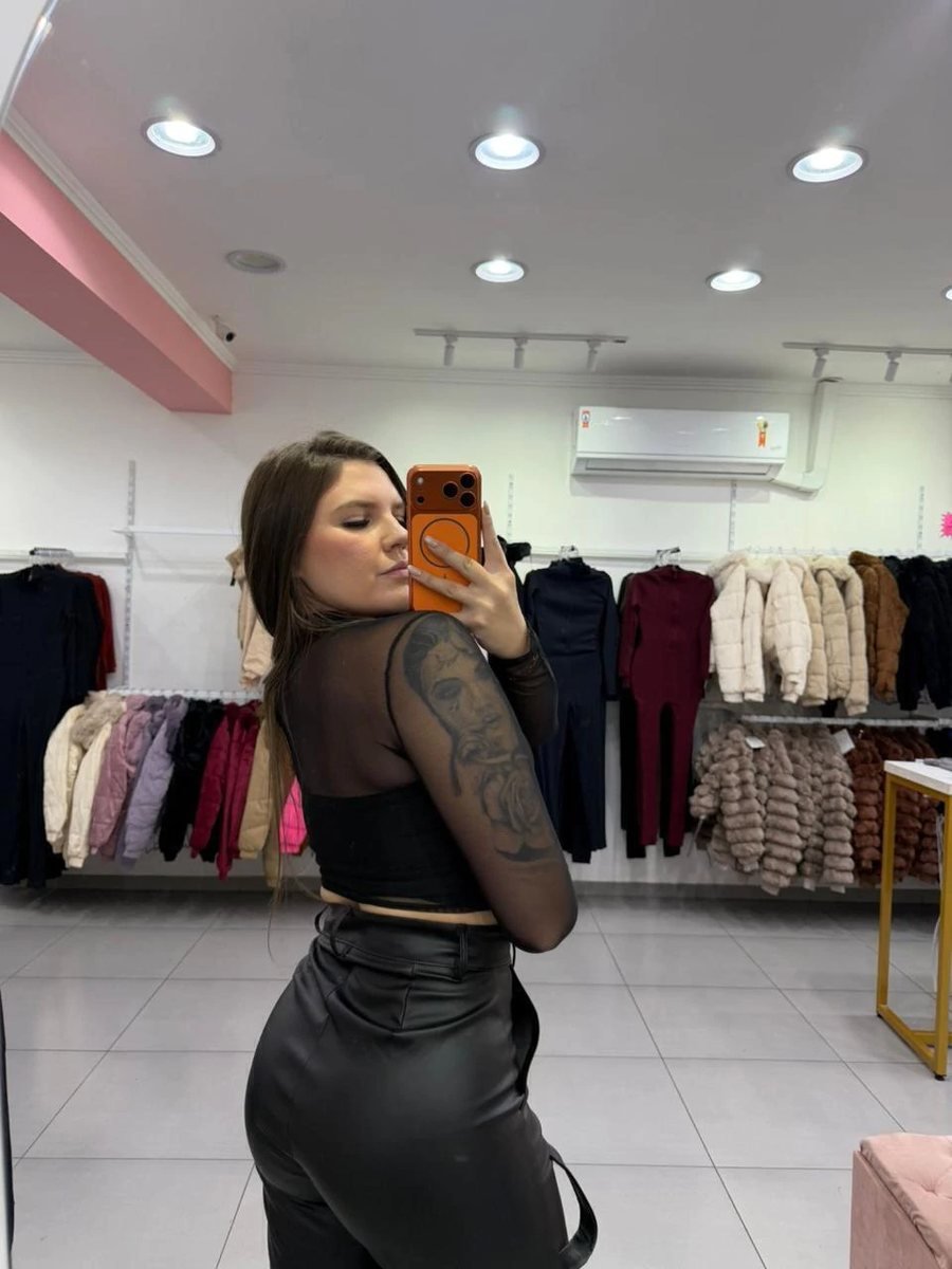 Cropped Tule Com Manga Longa E Gola Preto, foto 2