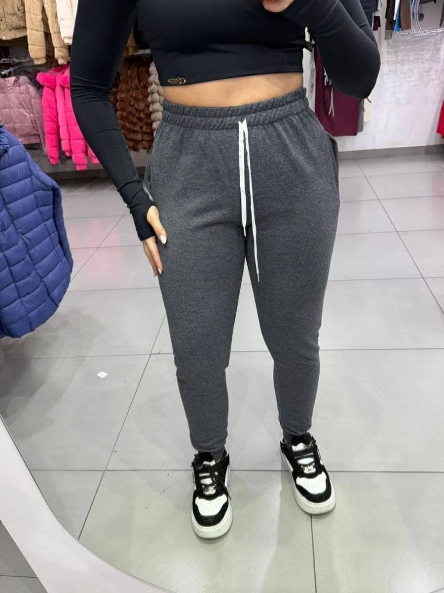 Calça Moletom Com Cordinha Regulagem Cinza