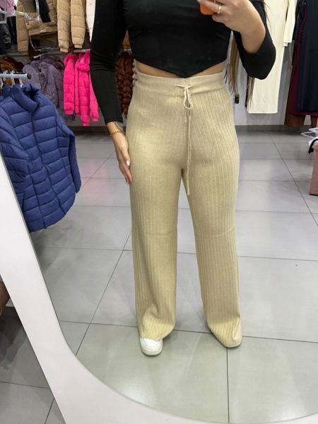 Calça Modal Premium Pantalona Com Regulagem Cordinha Nude