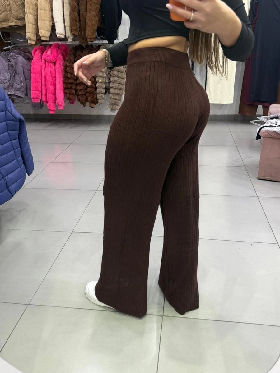 Calça Modal Premium Pantalona Com Regulagem Cordinha Marrom Escuro, foto 2