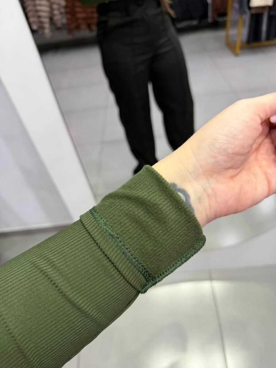Body Canelado Térmico Com Detalhe Linha E Manga Longa Verde, foto 3