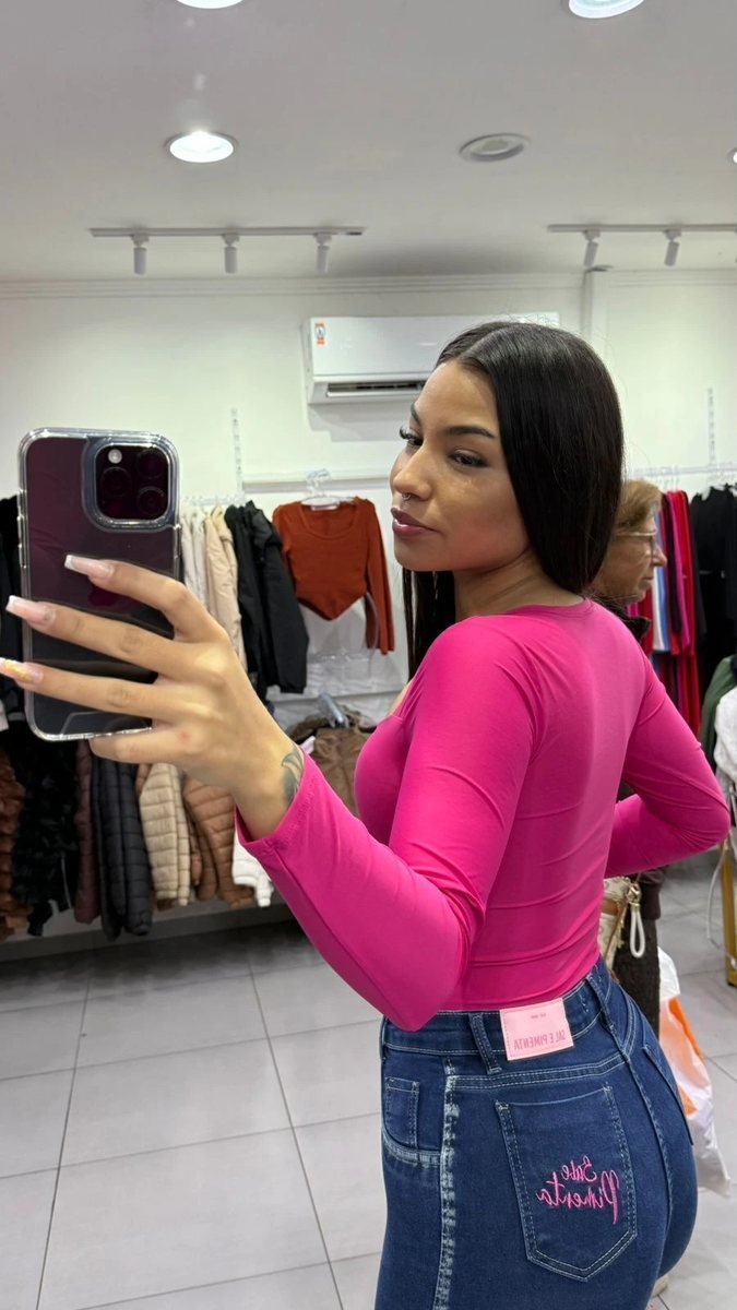Body Poliamida Com Bojo e Com Detalhe De Abertura Abaixo Do Peito Rosa Pink - (cópia), foto 2