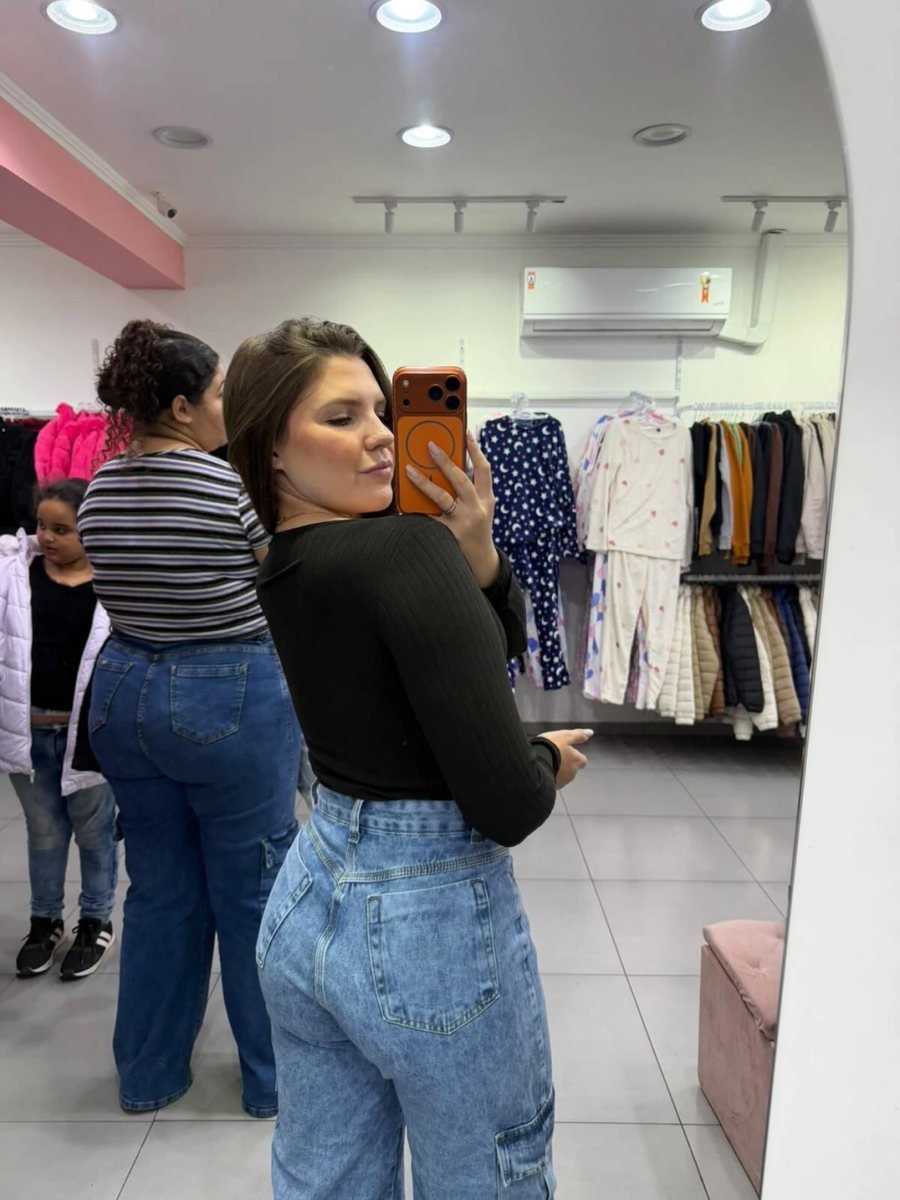Body Canelado Fino Manga Longa Gola Quadrada Preto, foto 2