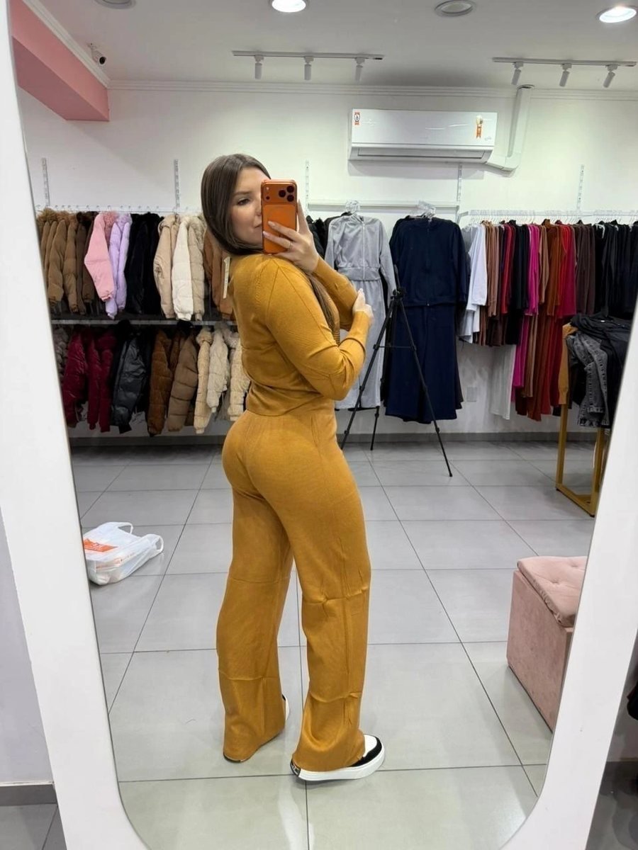Conjunto Mousse Blusa Com Revê-lo Coração E Calça Pantalona, foto 2