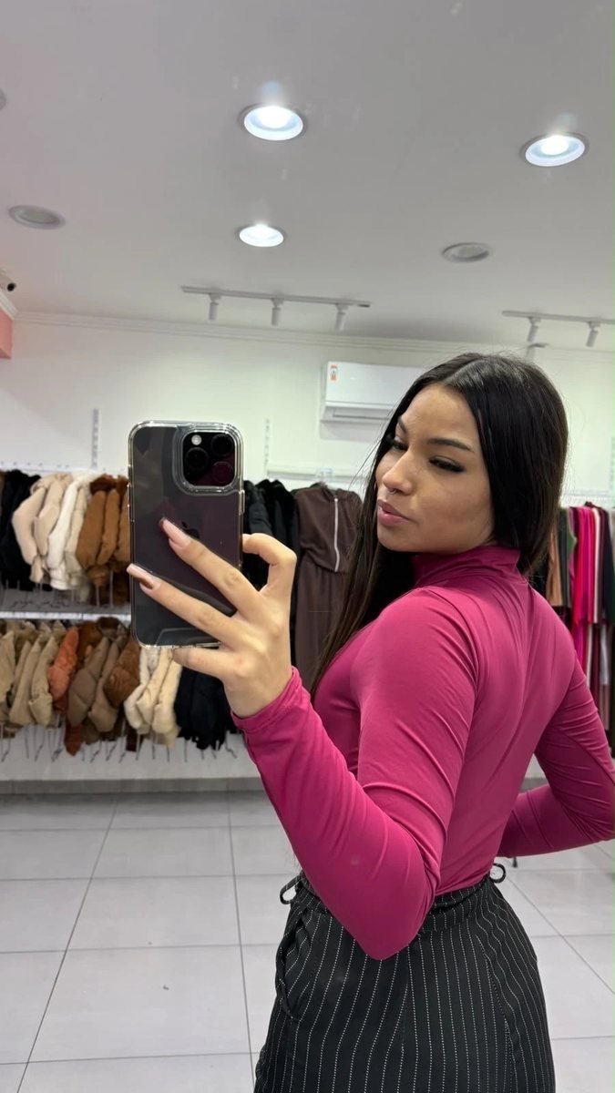 Body Poliamida Com Gola E Manga Longa Bordo, foto 2