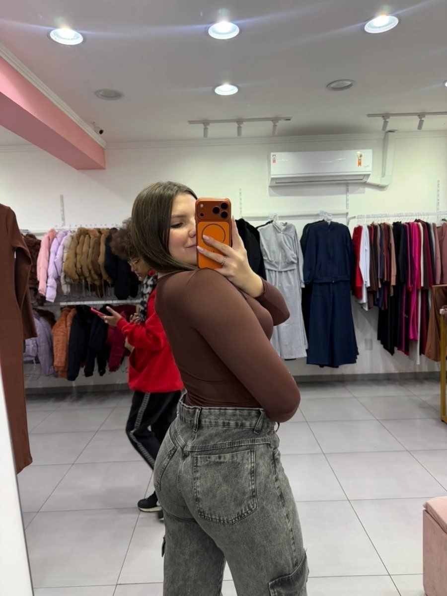 Body Poliamida Com Bojo e Com Detalhe De Abertura Abaixo Do Peito Marrom Escuro : 496, foto 2