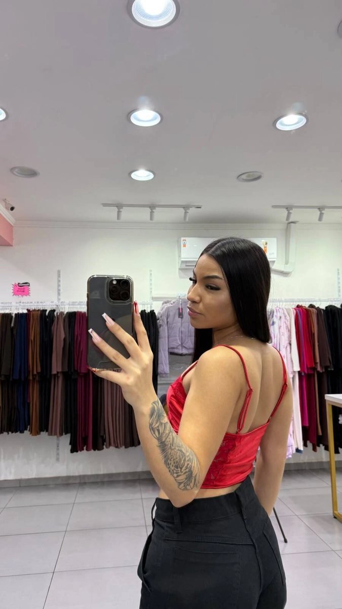 Cropped Corset Renda Vermelho, foto 2