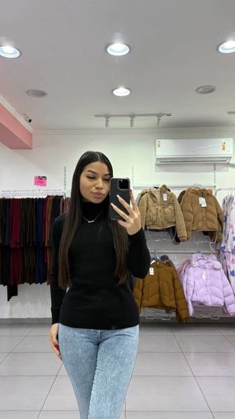 Blusa Modal Preta Gola Alta