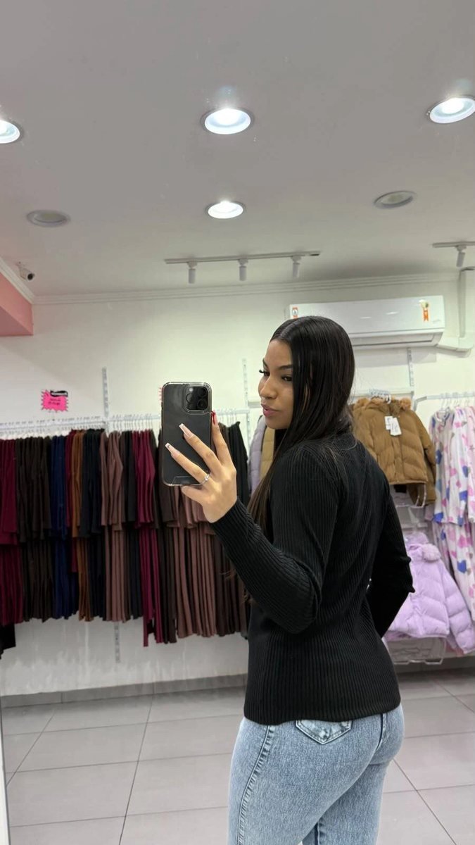 Blusa Modal Preta Gola Alta, foto 2