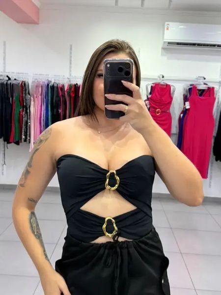Body Tomara Que Caia Duas Argolas Com Bojo Preto