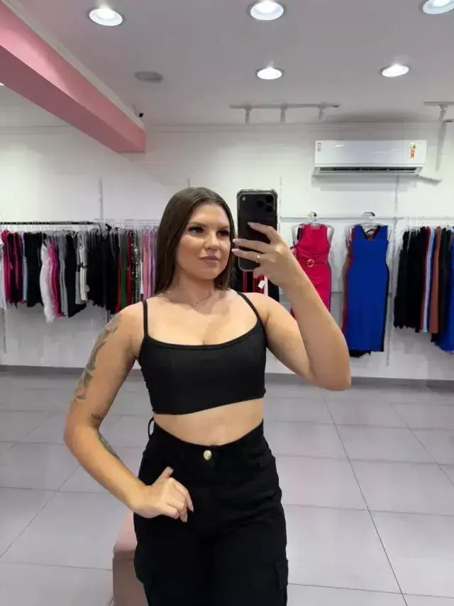 Cropped Meia Taça Supex Preto