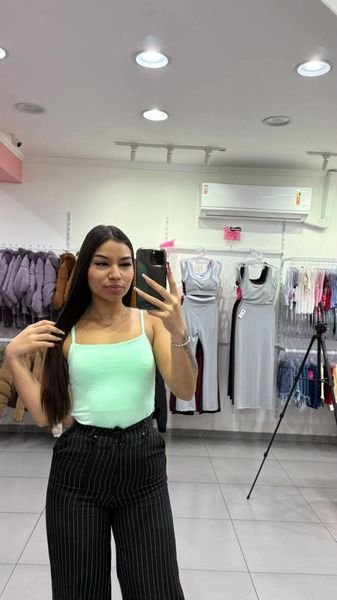 Body Suplex Básico Com Alça Fina Verde Neon