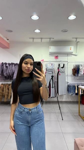 Cropped Com Faixa Jolie Preto