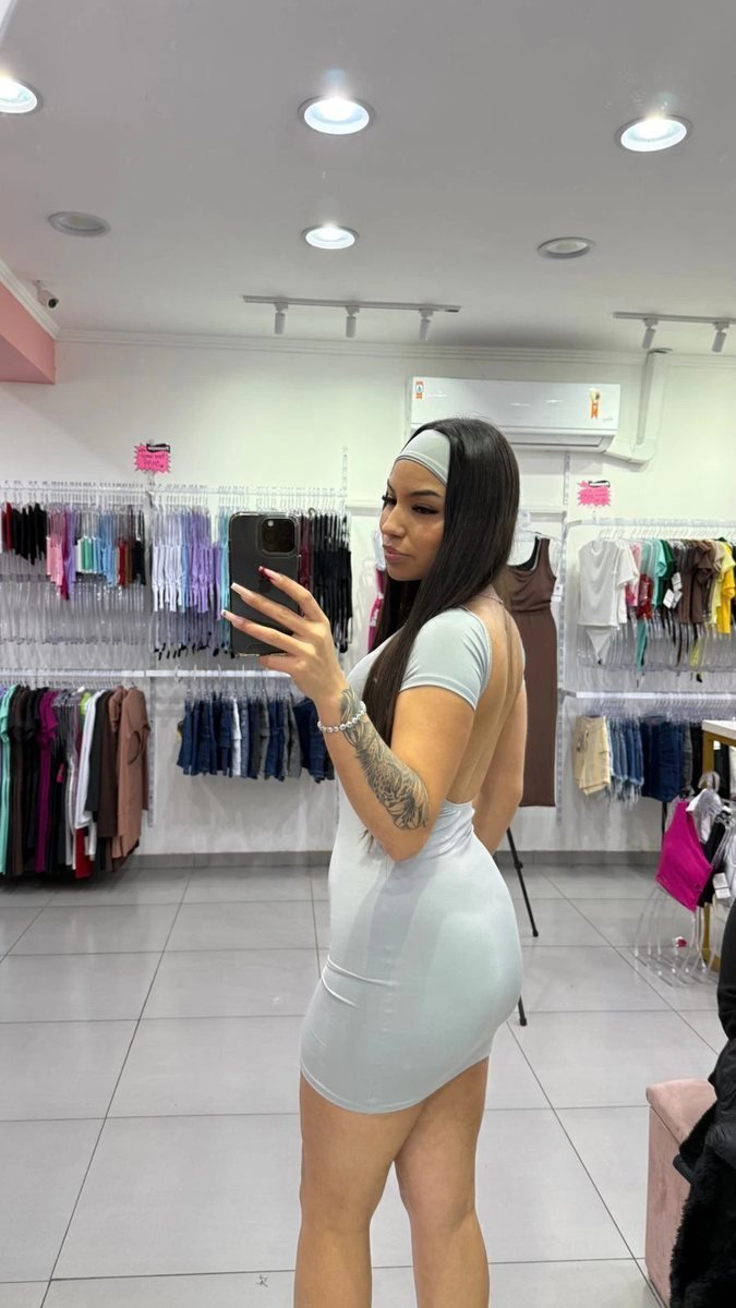 Vestido Curto Costa Nua Com Faixa Poliamida Cinza, foto 2