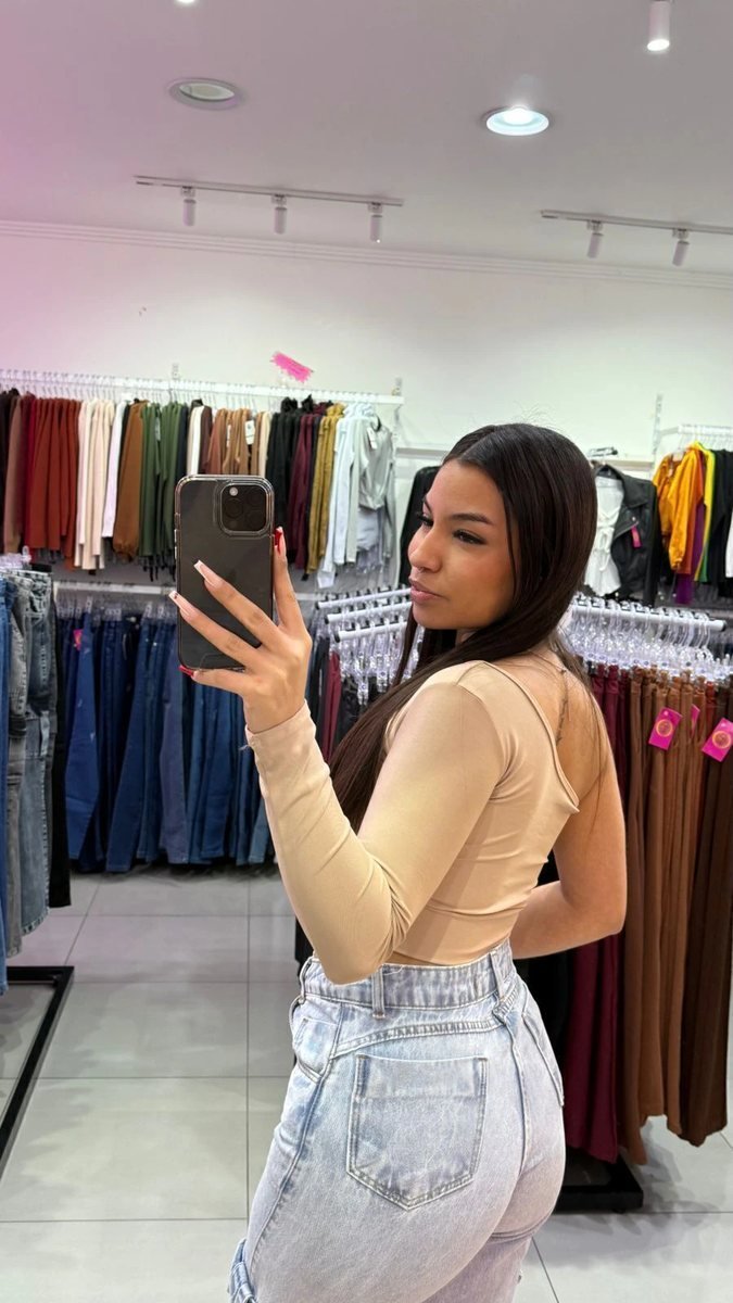 Cropped Com Bojo Uma Manga Longa Nude, foto 2