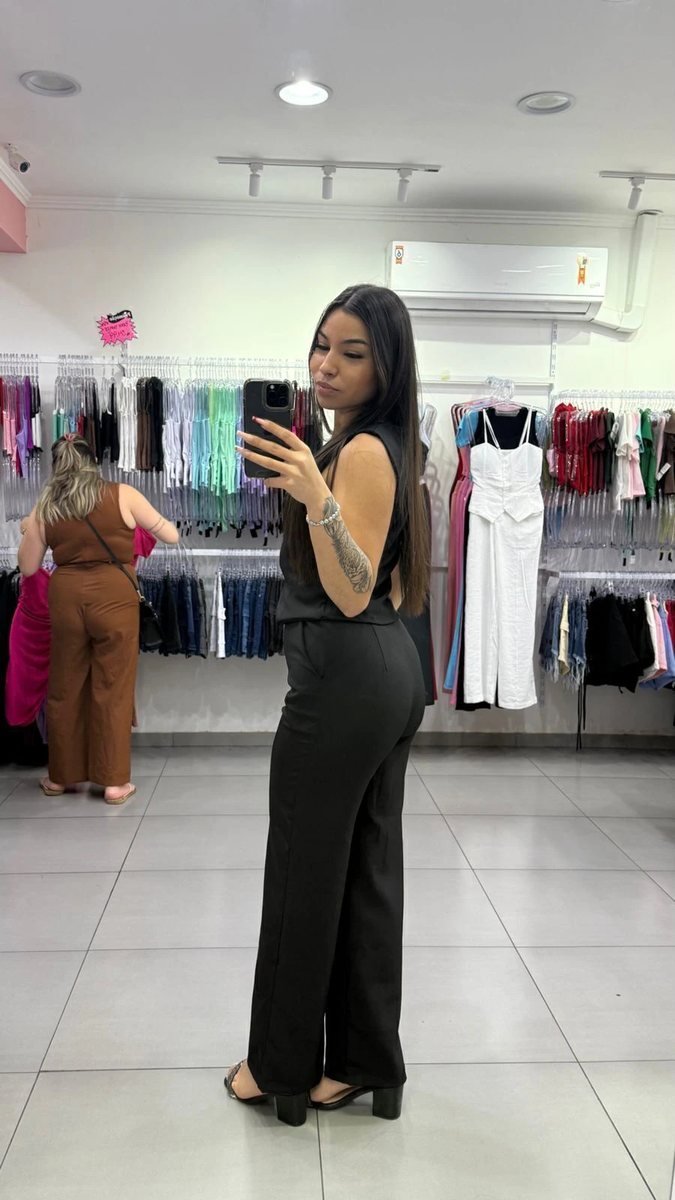 Conjunto Alfaiataria Calça e Cropped All Black, foto 2