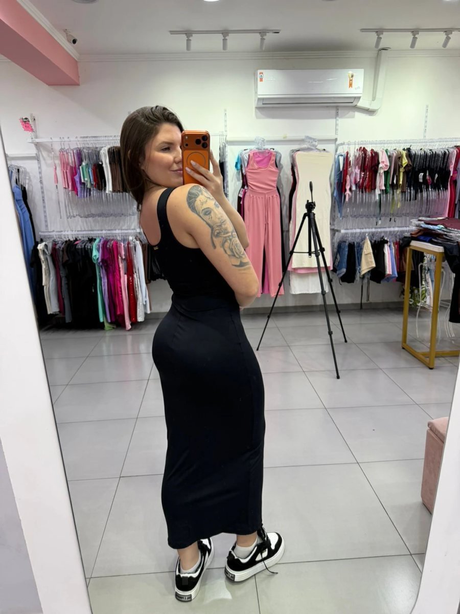 Vestido Poliamida All Black Luxxo Com Bojo, foto 2