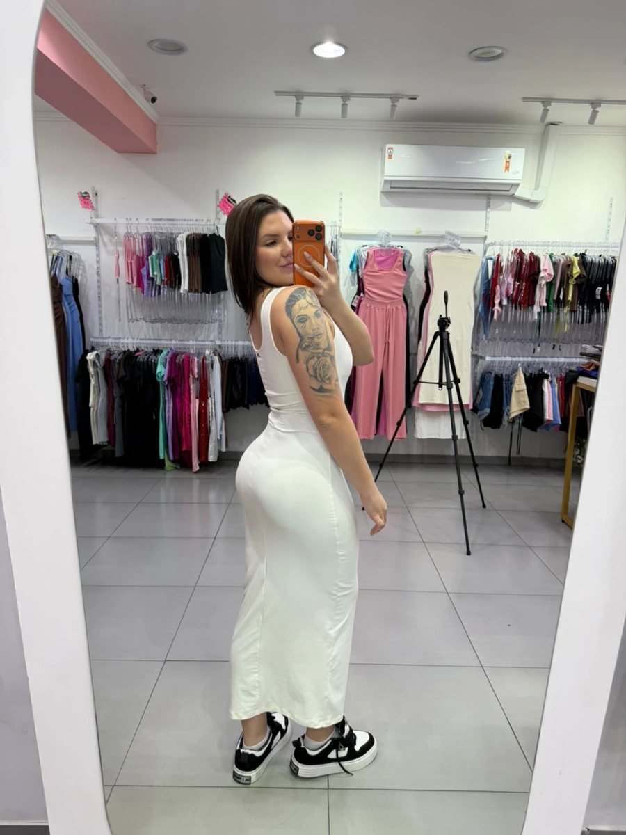 Vestido Poliamida Branco Luxxo Com Bojo, foto 2