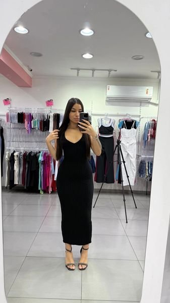 Vestido Modal Luxxo Traçado Nas Costas Preto