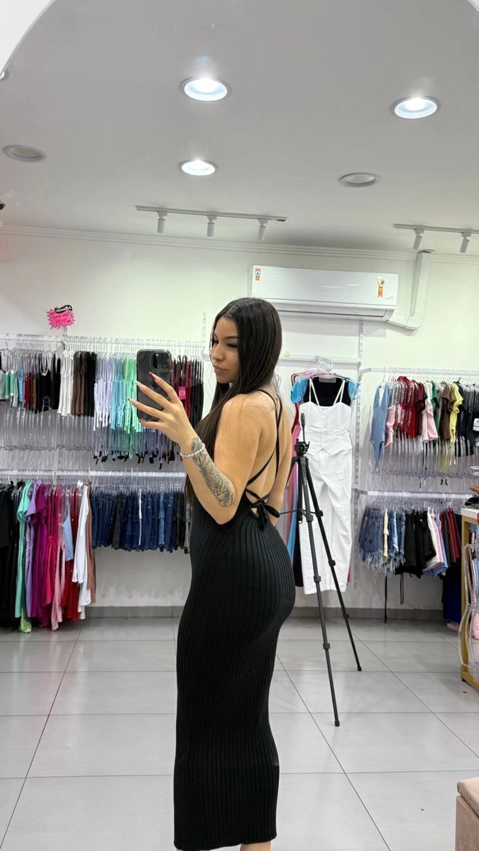 Vestido Modal Luxxo Traçado Nas Costas Preto, foto 2