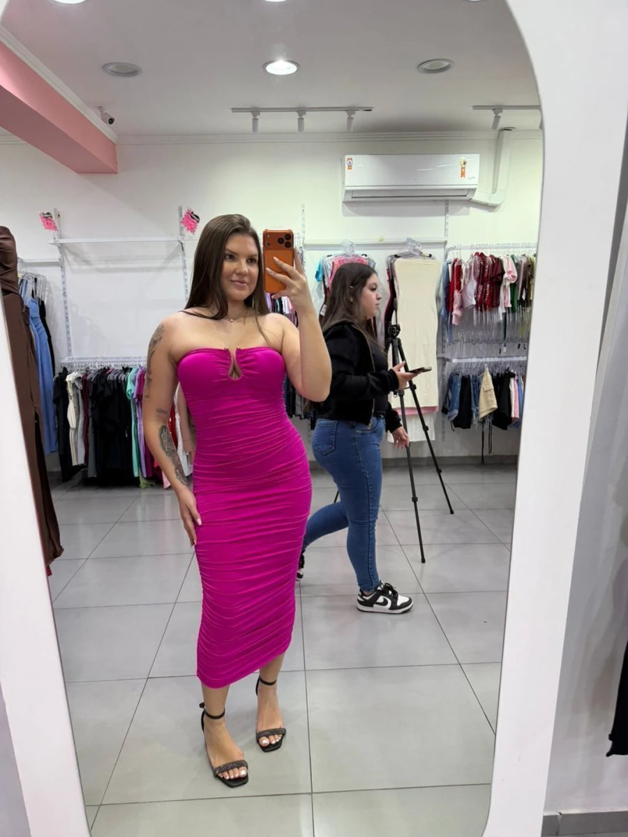 Vestido Longo Suplex Premium Rosa