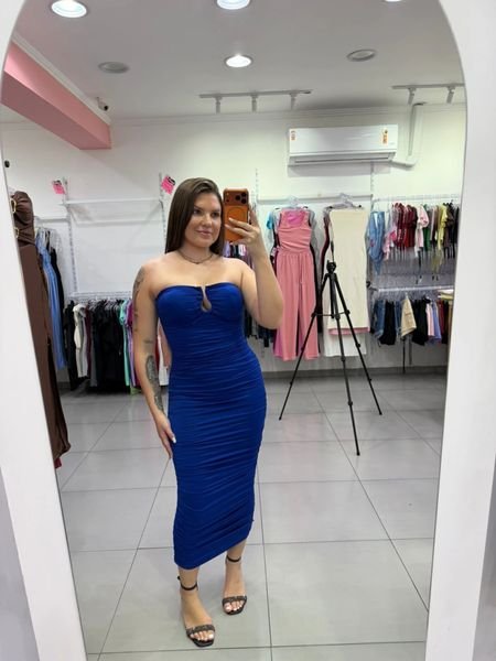 Vestido Longo Suplex Premium Azul Forte