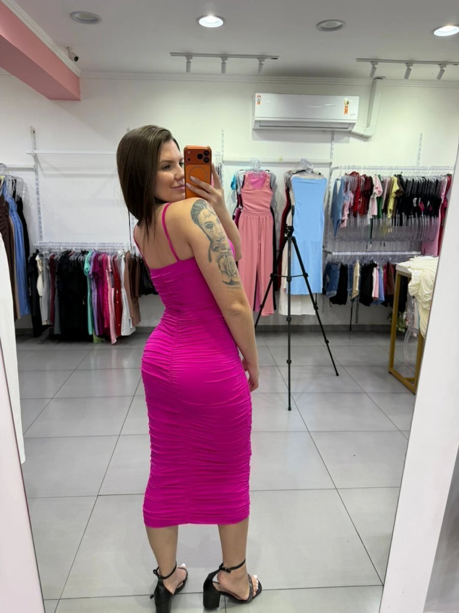 Vestido Suplex Premium Ançinha Fina Rosa, foto 2