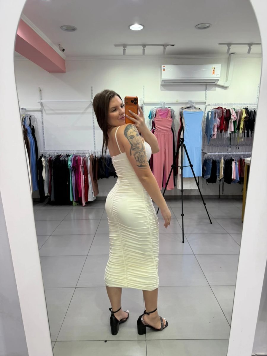 Vestido Suplex Premium Ançinha Fina Branco, foto 2