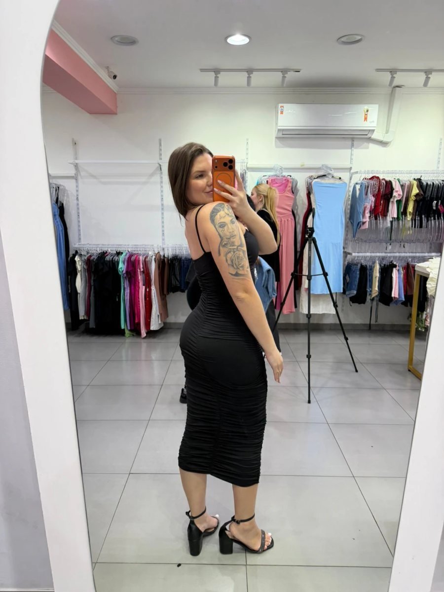 Vestido Suplex Premium Ançinha Fina Preto, foto 2