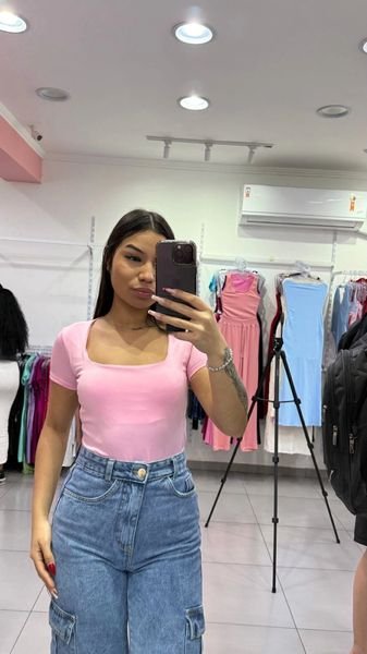 Body Chic Gola Quadrada Rosa Fraco