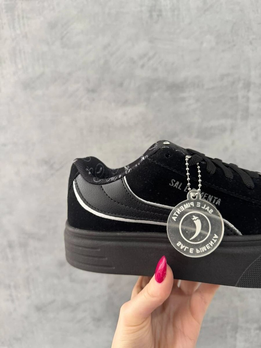 Tênis Sal e Pimenta Preto Com Detahe Branco Urban, foto 2