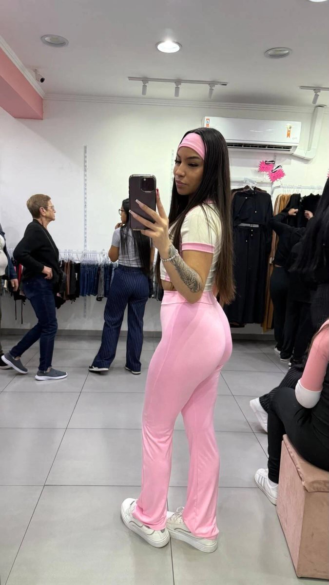 Conjunto Suplex Cropped e Calça + Faixa Rosa, foto 2